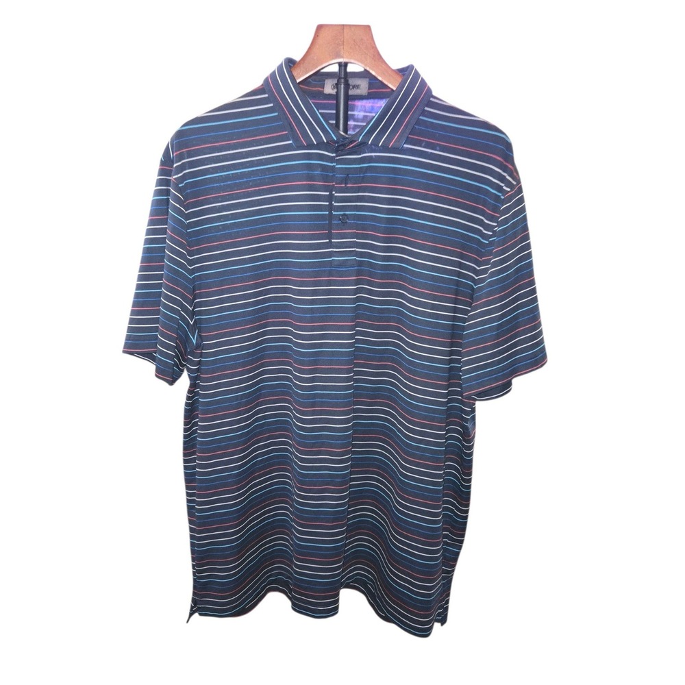 G/Fore Tech Piqué Polo Mens XXL Twilight Multicolor Stripe Vented Short Sleeve